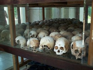 Skulls at Choeung Ek killing fields memorial